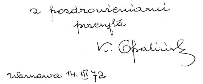 Kazimierz Opaliński - autograf